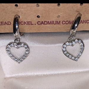 Brandy Melville Silver Heart Shape Earrings